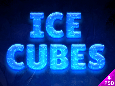 Ice Cubes Text Style Freebie cubes freebie frost frozen great ice looks psd this