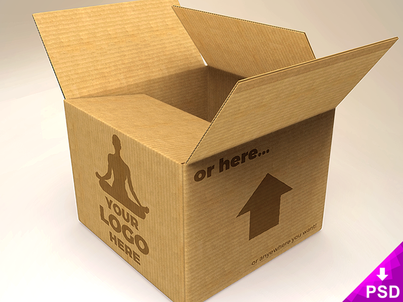 Download Cardboard Box Mockup Freebie PSD by Barin Christian on ...