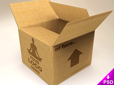 Cardboard Box Mockup Freebie PSD