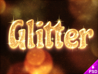 Glitter Text Style Freebie Psd