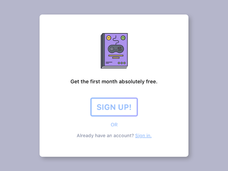 Sign up modal