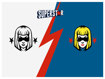 Superstar mascot logo personal project branding color design girl graphic design icon illustration illustrator logo logomascot mascot project simple sportslogo squad star superstar team vector woman