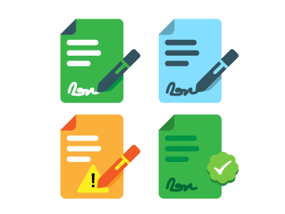 Document Readiness States signature icon document