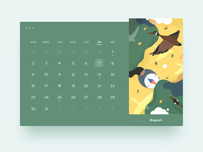 HELLO2020calendar · August | Wild Geese Flying South 2020 autumn calendar design geese illustration