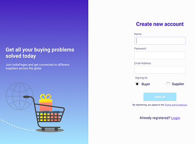 Buyer-Supplier Login Page dailyui dailyui 001 figma illustration