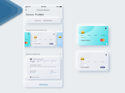 Credit Card Checkout Page Neuromorphic Design