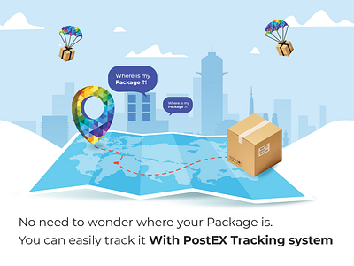 Postex - Track Package illustration courier delivery delivery service design graphic design illustraion illustraiton vector where is my package