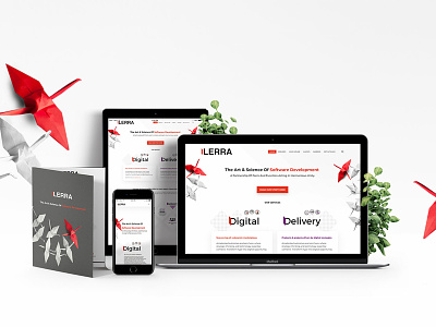 Ilerra website design illustration landing page red responsive ui ux ui ux design