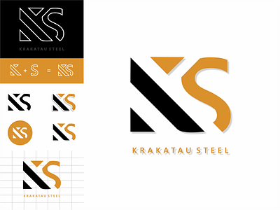 Logo Krakatau Steel brand branding bussiness design logo logo design minimal typography vector