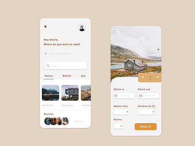 UI Concept: Cabin Bookings adobe xd