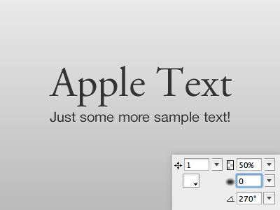 Apple styled text in Adobe Fireworks