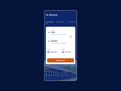 IRCTC App || Train Search screen