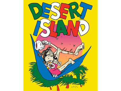 Desert Island comics illustration poster tshirt