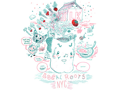 Local Roots NYC csa illustration small business tshirt