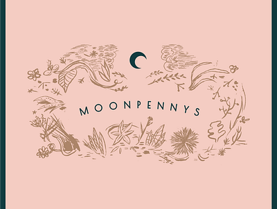 Moonpennys branding flowers logo logo design small business