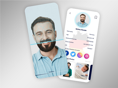 Face Recognition Concept app design icon ui