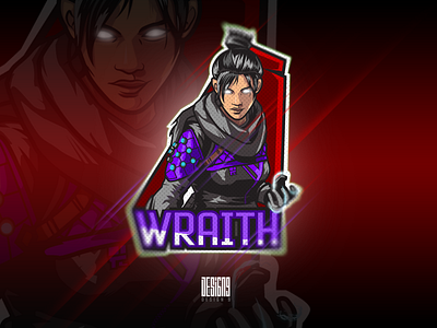 Mascot Wraith apex legends branding design esportlogo esports logo mascot character mascot logo streamer twitch overlay twitch.tv vector