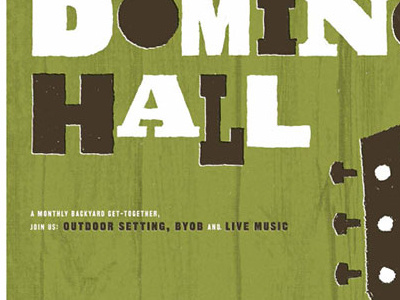 Denton Domino Hall Poster 1 domino guitar music poster wood