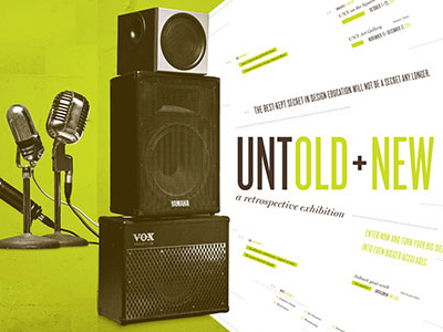 UNTold+new Poster Front marker megaphone microphone radial speaker typography