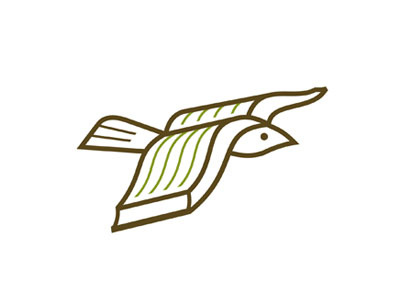 Green Team logo bird book logo