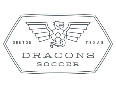 Dragons 2 crest dragon logo soccer wings