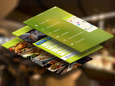 Carteguia app drawer food ios7 restaurant services