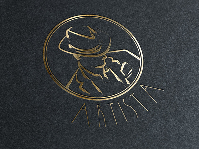 Logo Artista artist fancy gold identity logo