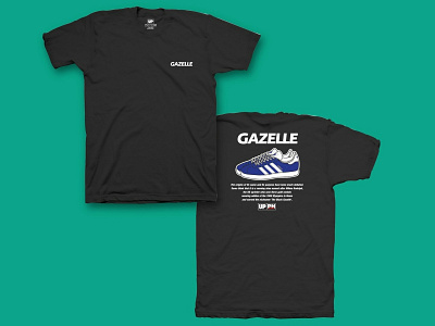 Gazelle on T-shirt adidas branding design flat illustration minimal vector