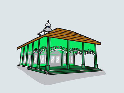 Al Alim Mosque branding design flat illustration logo minimal vector