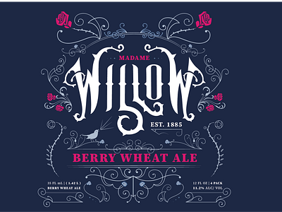 Madame Willow beer branding design typography victorian