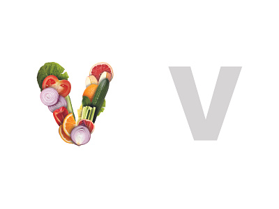 V is for Veggies typography vector