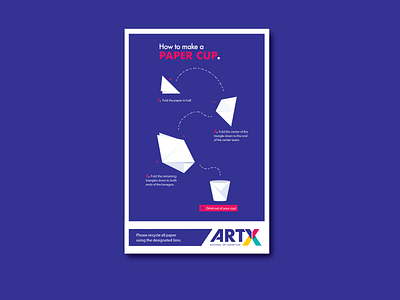 "How to" Poster Series - Paper Cup branding orogami vector
