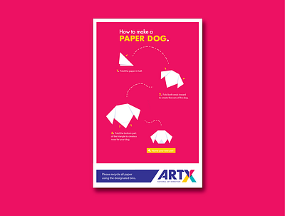 "How to" Poster Series - Paper Dog branding orogami vector