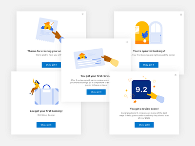 Booking Home: onboarding new partners illustration set