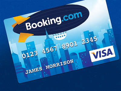 Credit card concept booking.com concept credit card illustration
