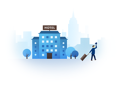 Hotel check-out booker booking business checkout drawing hotel illustration stay