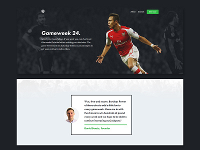 Power Of Three football image masking layout real pixels soccer sport web design