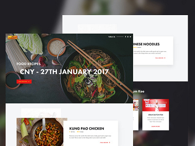 Landing Page Food Design desktop food home landing page recipe web design