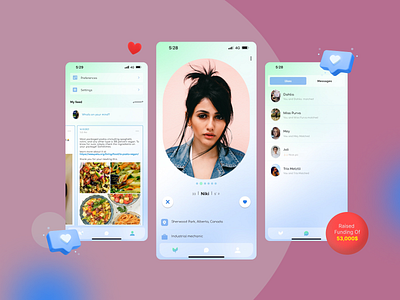 Dating App For Vegan People - Ui Design app design graphic design mobile ui ux