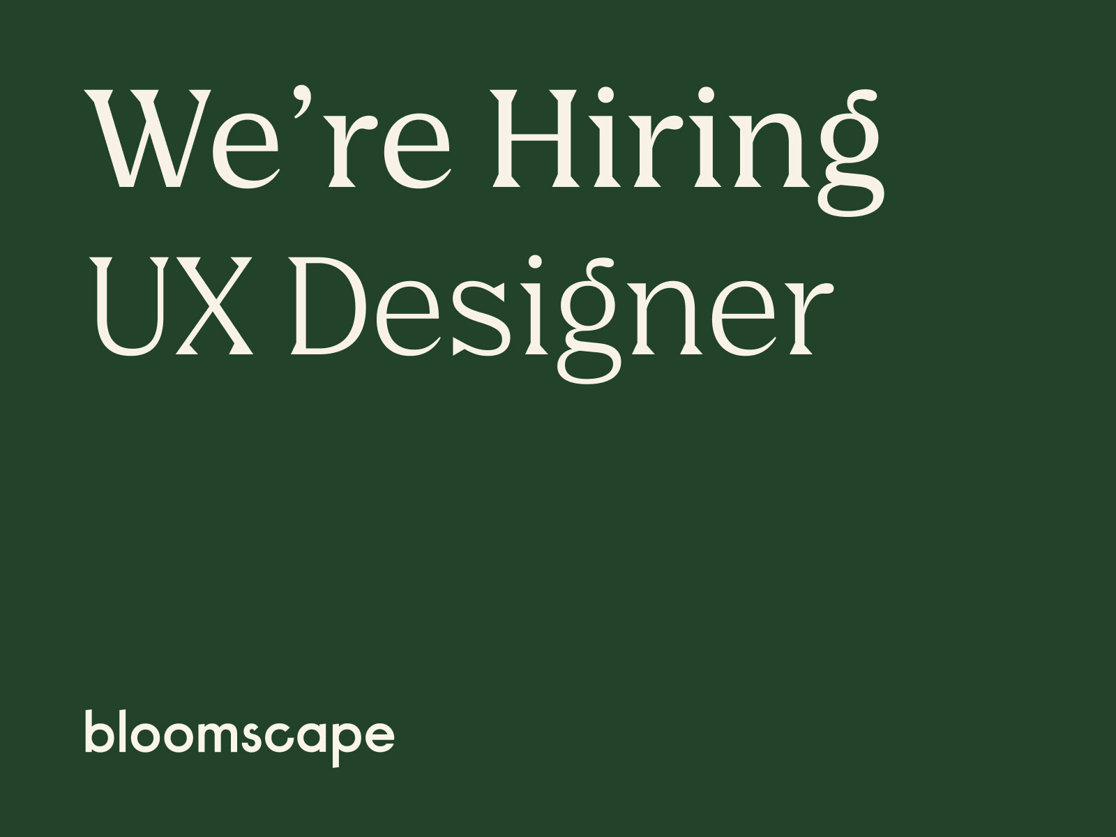 We're Hiring! bloomscape hiring job product design ux