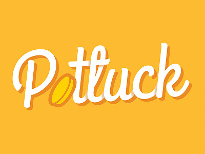 Potluck Logo flat icon logo lottery money typography