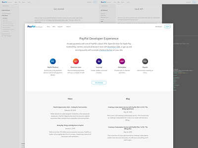 PayPal Developer code design developer docs documentation homepage minimal paypal simple web website