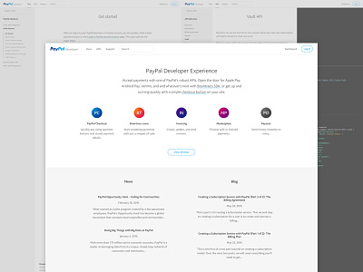 PayPal Developer code design developer docs documentation homepage minimal paypal simple web website