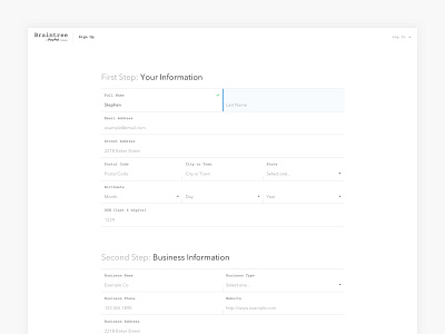 Braintree Sign Up