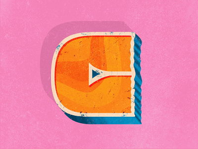 Uppercase С for 36 Days of Type 36 days of type 36daysoftype c 36daysoftype07 70s adobe photoshop colorful handdrawn handtype illustration lettering retro textures typography