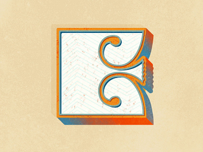 Uppercase E for 36 Days of Type 36 days of type 36daysoftype e 36daysoftype07 70s adobe photoshop colorful e handdrawn illustration lettering retro textures type art typogaphy