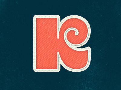 Uppercase K for 36 Days of Type 36 days of type 36daysoftype k 36daysoftype07 70s adobe photoshop colorful handdrawn handlettering illustration lettering retro textures type art typography