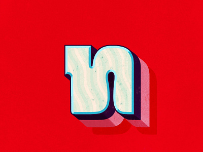 Lowercase N for 36 Days of Type 36 days of type 36daysoftype n 36daysoftype07 70s adobe photoshop colorful handdrawn handlettering illustration lettering retro textures type art typography