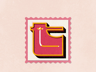 Lowercase T for 36 Days of Type 36 days of type 36daysoftype t 36daysoftype07 70s adobe photoshop colorful handdrawn handlettering illustration lettering retro textures type art typography