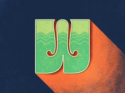 Uppercase W for 36 Days of Type 36 days of type 36daysoftype w 36daysoftype07 70s adobe photoshop colorful handdrawn handlettering illustration lettering retro textures type art typography